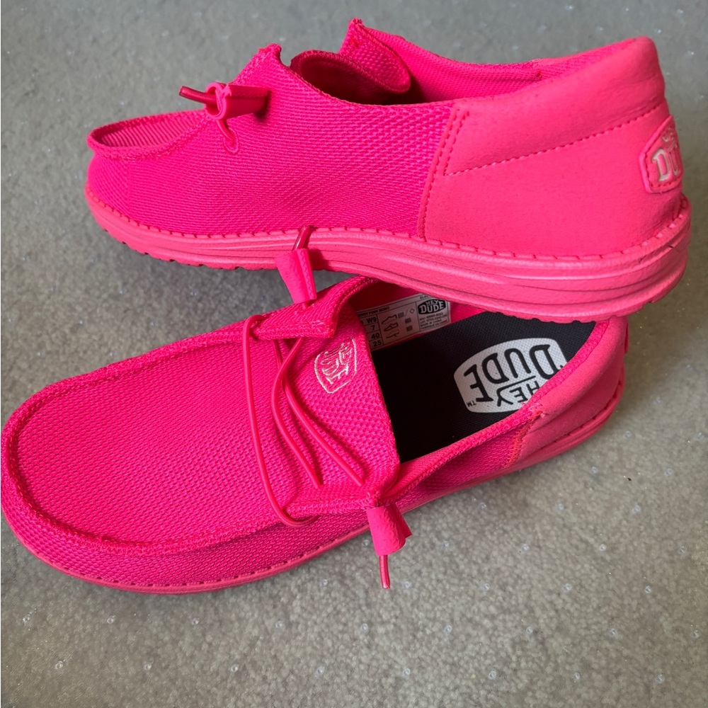 Hey Dude women’s bright pink!